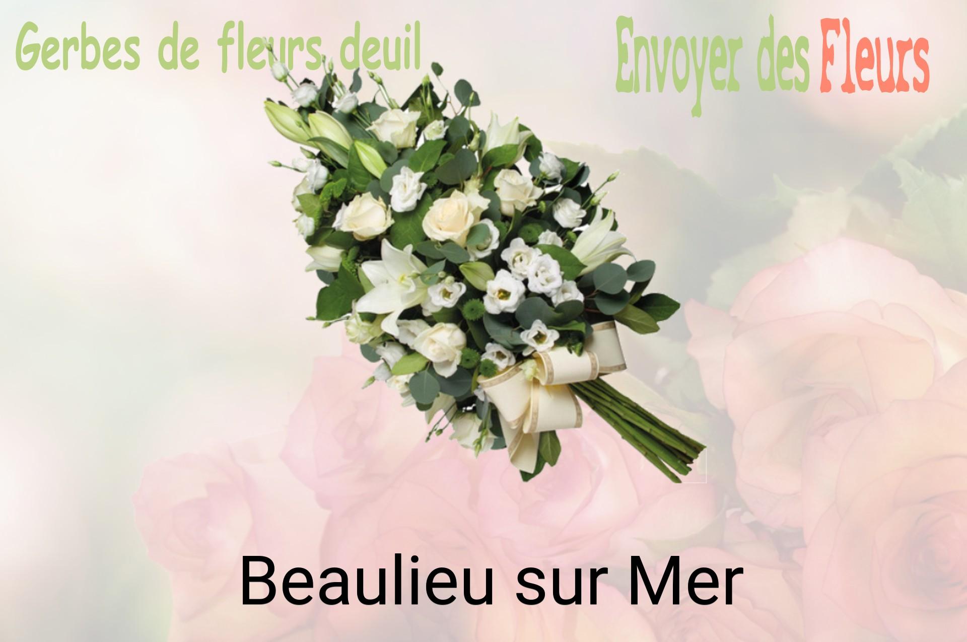 Gerbe de fleurs de deuil livrée à Beaulieu-sur-Mer